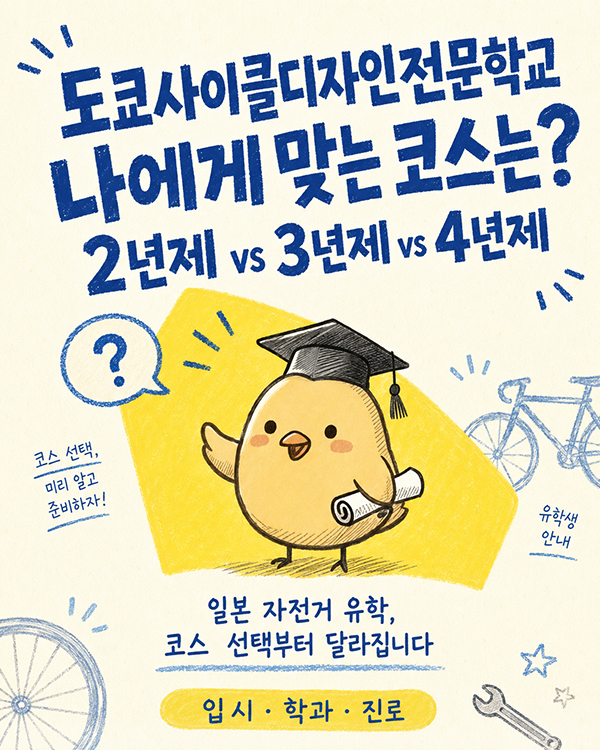 일본 자전거 유학 도쿄사이클디자인전문학교 코스 선택.jpg
