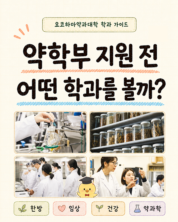 약사가 될까 연구를 할까 요코하마약과대학 4개 학과 비교.jpg
